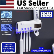 UV Light Sterilizer Toothbrush Holder Cleaner &amp; Automatic Toothpaste Dis... - $17.99