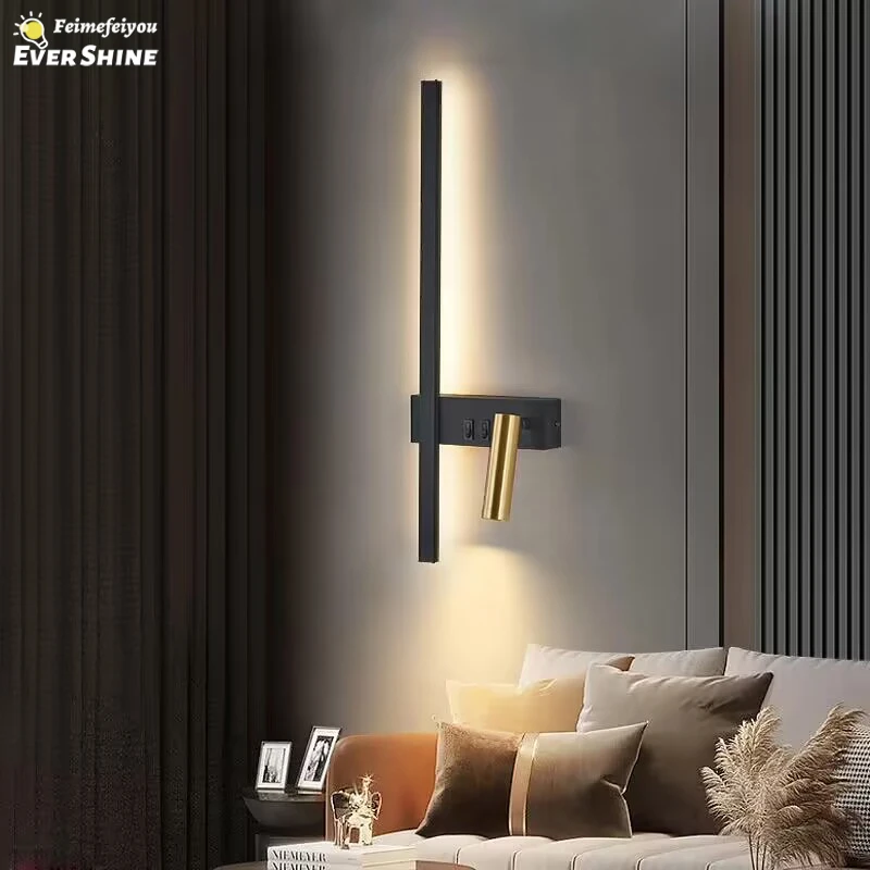 Nordic LED Wall Lamp Interior Lighting Fixture For Bedside Living Room TV - £45.94 GBP