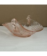 Fenton Art Glass Pink Swan Design Bowl Vintage Collectible Elegant Glass - $36.13 CAD