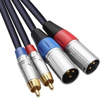 Dual Rca To Xlr Cable, 2 Rca To 2 Xlr Male Hifi Stereo Audio Connection Micropho - £32.57 GBP