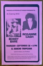 1982 Bobby Bare &amp; Rosanne Cash Concert Poster El Rancho Tropicana Santa Rosa CA - £50.33 GBP