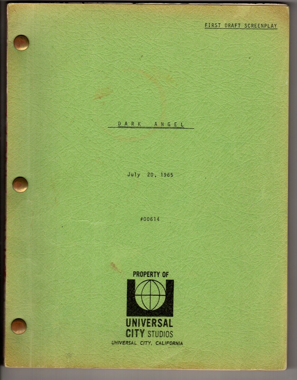 *DARK ANGEL First Draft Screenplay By Jean Holloway 7/20/65 Ghost &amp; Mrs.... - $95.00