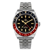 San Martin New 40mm Vintage GMT Full Luminous Bidirectional Sapphire Glass Bezel - £809.21 GBP