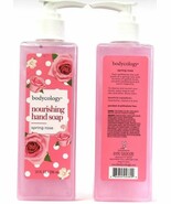 2 Bottles Bodycology Nourishing Hand Soap Pump Spring Rose Scented 10 Fl oz - $23.29 CAD