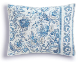 Martha Stewart Jacobean Toile 100% Cotton Reversible Embroidered Std Pil... - £42.99 GBP