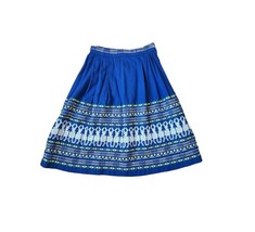 Vintage 50s Coquina Blue Novelty Handwoven A Line Skirt W25-26&quot; - $57.42