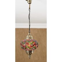 LaModaHome Turkish Moroccan Mosaic Glass Handmade Ceiling Pendant Fixture Hangin - £48.30 GBP