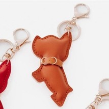 Scottie Puppy Vegan Leather Bag Charm Key Chain Brown - $19.80