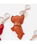 Scottie Puppy Vegan Leather Bag Charm Key Chain Brown - $363.83 MXN