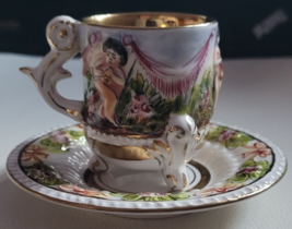 2 Pcs. Teacup and Saucer Set Oriental Style R. Capodimonte Italy Collect... - $44.99