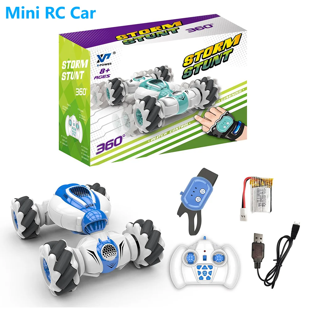 2 4g 4wd car toy mini rc stunt car gesture sensor electric rotation twist stunt drift thumb200