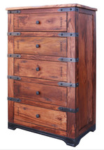 36" Natural Solid Wood Five Drawer Chest - $26,873.64 MXN