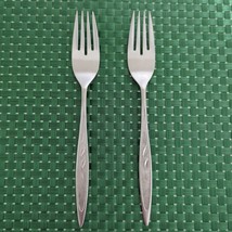 2 Oneida WM A Rogers ROYAL HARVEST Premier Stainless Salad Dessert Forks... - £7.06 GBP