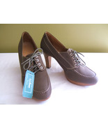 NWT L.L. Bean Signature Canvas Pumps High Heel Lace Up Kindling Shoes 9 ... - £91.24 GBP