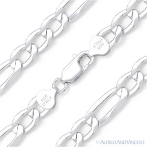 Figaro / Figaroa Sterling Silver Rhodium Men&#39;s 8.3mm Link Italian Chain Necklace - £123.11 GBP+