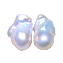 Natural Freshwater Irregular pearl beads baroue Pearl stone pair High Quality Fo - £37.17 GBP
