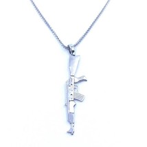 Men&#39;s Wheat Chain Necklace Sterling Silver 925 Solid Gun Pendant - £56.40 GBP