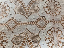 White Vintage Lace Crochet Dresser Scarf  35X 13 &quot; Wedding Delicate Web ... - $14.49