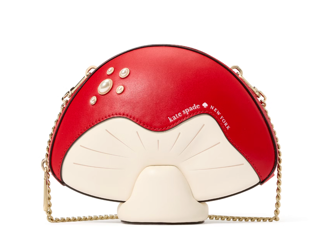 New Kate Spade 3D Mushroom Crossbody Smooth Leather Ruby Red Multi - $128.71