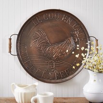Large Copper Wall Hanging Rooster Tray - £59.94 GBP