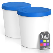 - Premium Ice Cream Containers (2 Pack - 1 Quart Each) Perfect Freezer S... - £23.58 GBP