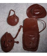 Vintage Johnny West Assorted Western Gear Mask Cantain Bag &amp; Hat - £7.85 GBP