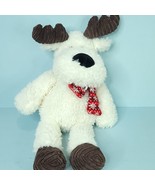 Hugfun Off White Reindeer Plush Christmas Red Snowflake Scarf Stuffed An... - $29.69