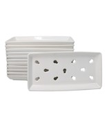 Pack Of 12 Ceramic White Neta Zara Sushi Case Plates With Drip Holes 8&quot; ... - $1,656.76 MXN