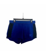 Women&#39;s Black and Blue Nike Dri-Fit Athletic Roll Over Shorts Size Medium - £7.79 GBP