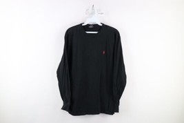 Vintage Ralph Lauren Mens Small Distressed Long Sleeve T-Shirt Black Cotton - £24.11 GBP