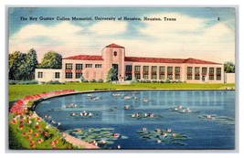 Roy Culllen Memorial University of Houston Texas TX UNP Linen Postcard N18 - £2.28 GBP