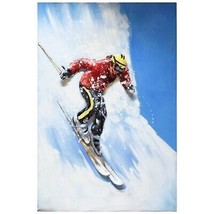 Empire Art Direct PMO-180320-3248 32 x 48 in. Skiing Hand Painted Primo ... - £240.27 GBP