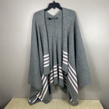 Ivanka Trump Sweater Cardigan Womens Gray And Pink Open Striped Cascading - £18.68 GBP