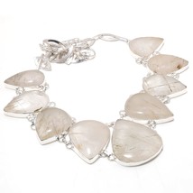 Golden Rutile Pear Shape Gemstone Handmade Fashion Necklace Jewelry 18&quot; SA 2267 - £17.82 GBP