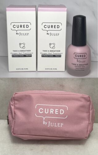 2 Cured By Julep Take A Breather Oxygen Nail Treatment Sheer Rose with Bag