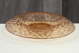 Vintage Imperial Glass Pink Depression TREE OF LIFE Pattern Rolled Conso... - $18.52