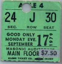 The Clash Concert Ticket Stub Septembre 17 1979 Detroit Michigan Premier US Tour - £106.50 GBP