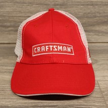 Craftsman Baseball Hat Cap Red White ACE  Trucker With Mesh Back SnapBack - £17.11 GBP