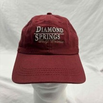 Ahead Diamond Springs Golf Course Baseball Cap Burgundy Embroidered Cott... - $19.80