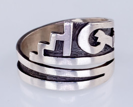 Trinidad Lucas Sterling Silver Hopi Antiqued Band Ring Size 6.5 - £110.12 GBP