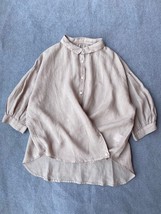 Johnature New Vintage Linen Women Shirts 2022 Summer 5 Colors Button Loose Thin  - £97.29 GBP