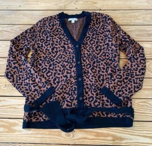 Eva Mendes Women’s Cheetah print Cardigan with Belt Size M Brown black A11 - £15.84 GBP