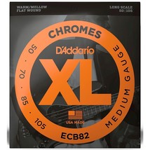 D&#39;Addario ECB82 Chromes Flatwound Medium Bass Strings - £65.30 GBP