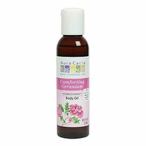 Aura Cacia Comforting Geranium Aromatherapy Body Oil | 4 fl. oz. - £8.56 GBP