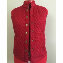 Quilted Reversible Women Vest  Size S Red Black White Cotton Metal Snap ... - £23.49 GBP