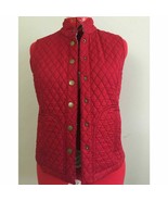 Quilted Reversible Women Vest  Size S Red Black White Cotton Metal Snap ... - £23.55 GBP