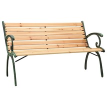 Garden Bench 123 cm Cast Iron and Solid Firwood - £86.78 GBP