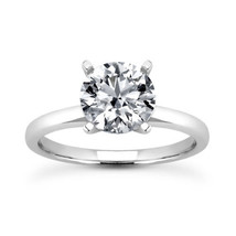 1.51 Carat Diamond Solitaire Ring Round Shape G VS1 Treated Solid 14K White Gold - £4,192.62 GBP