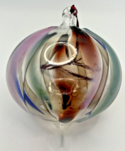 Vintage  Art Glass Twisted Blue Purple Green Maroon Ornament U257/11 - £31.46 GBP