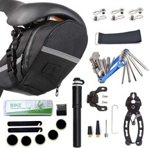 HHLC Bicycle Tire Pump, Bike Repair Tool Kits Saddle Bag, Patches, 11 in... - $33.99
